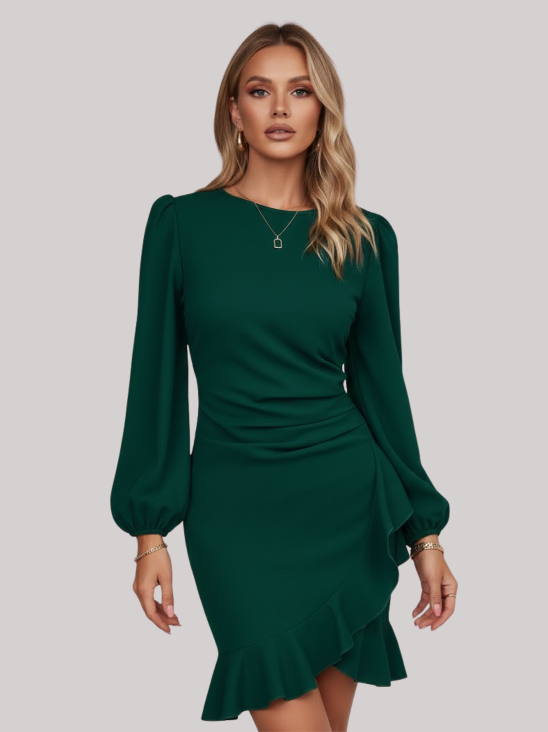 Viola Bubble-Sleeve Bodycon Dress