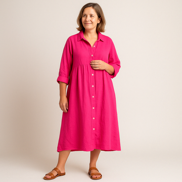 Cotton-Linen Shirt Dress