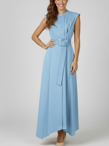 Clarisse Buttoned A-Line Office Dress