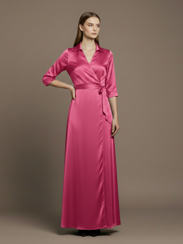Viviana Satin Bow A-Line Formal Gown