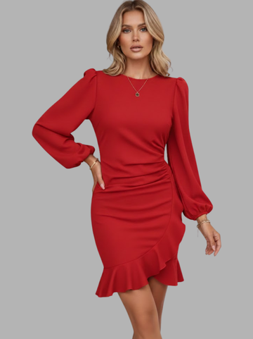 Viola Bubble-Sleeve Bodycon Dress
