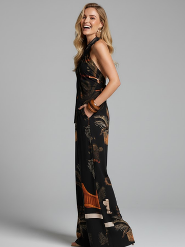 Maribel Bohemian Halter Two-Piece Set