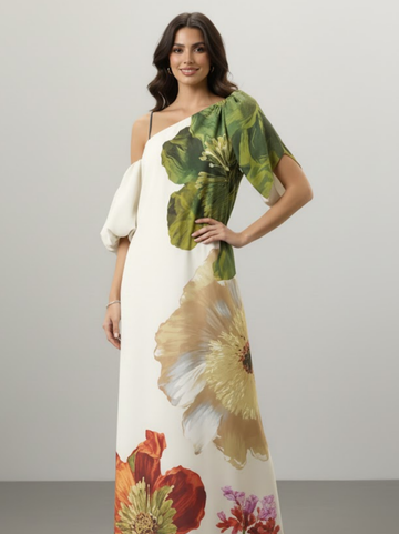 Solea One-Shoulder Floral Maxi Dress