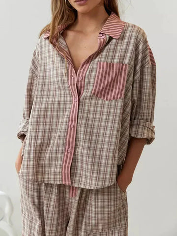 Long Sleeve Pyjama Shirt and Drawstring Pants Set
