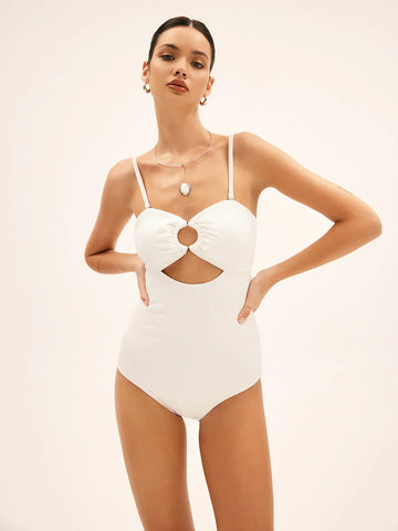 Twist-Front Cutout One-Piece