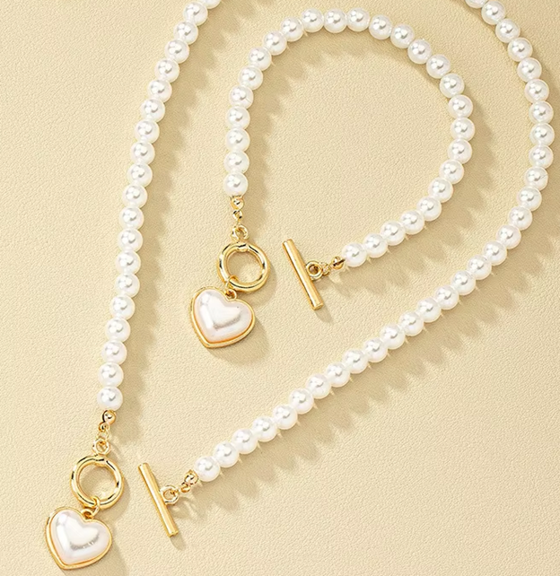 Schmuckset „Perlenherz-Anhänger“